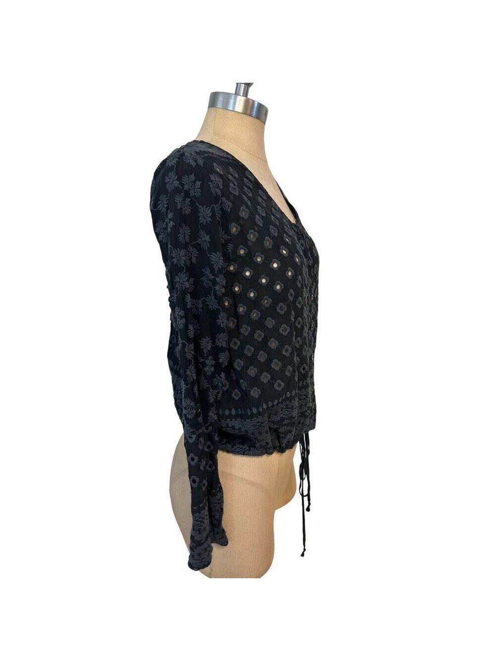 Johnny Was Black embroidered top size small - Picture 3 of 5